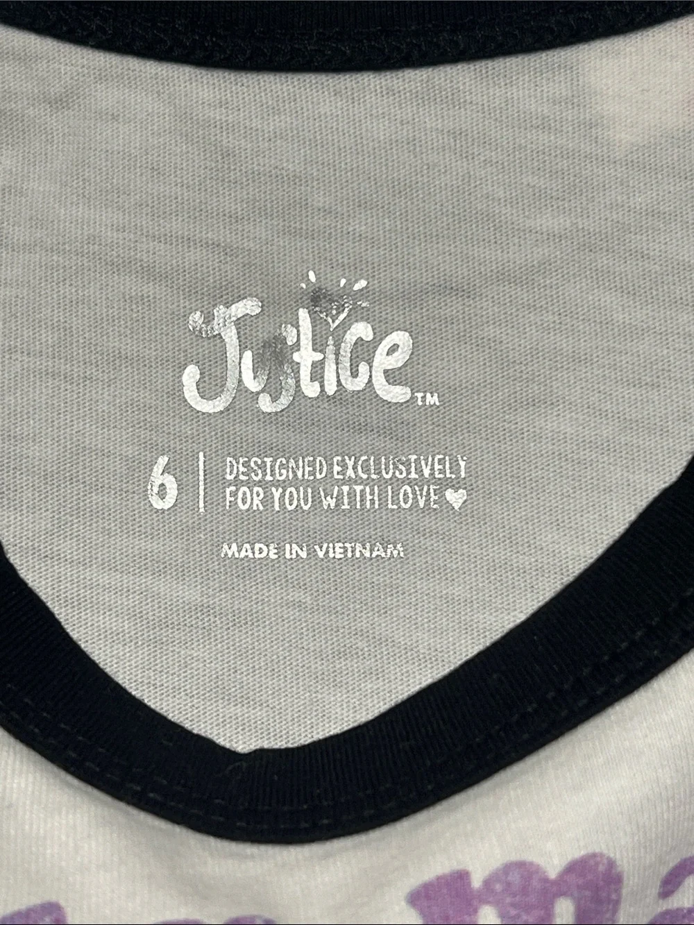Justice Unicorn Graphic Tee White Black Short Sleeve Crew Neck T-Shirt Girl’s 6